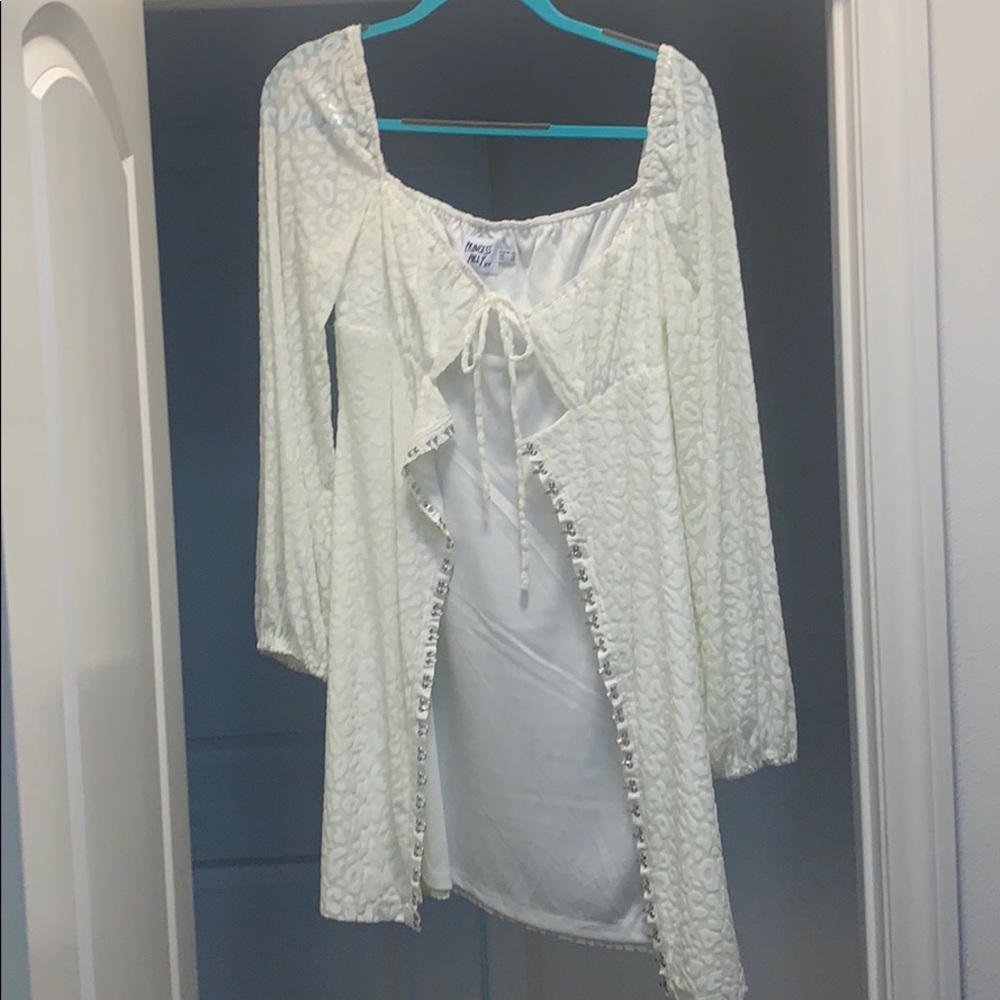 princess polly white long sleeve body con dress